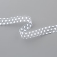 Whisper White 5/8" (1.6 Cm) Polka Dot Tulle Ribbon Whisper White 5/8" (1.6 Cm) Polka Dot Tulle Ribbon