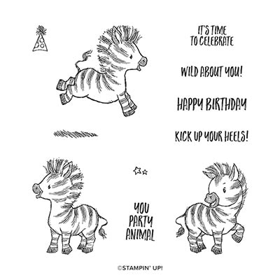 Zany Zebras Cling Stamp Set