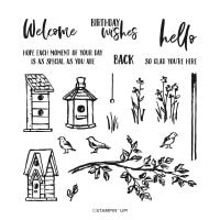 Garden Birdhouses Photopolymer Stamp Set Garden Birdhouses Photopolymer Stamp Set